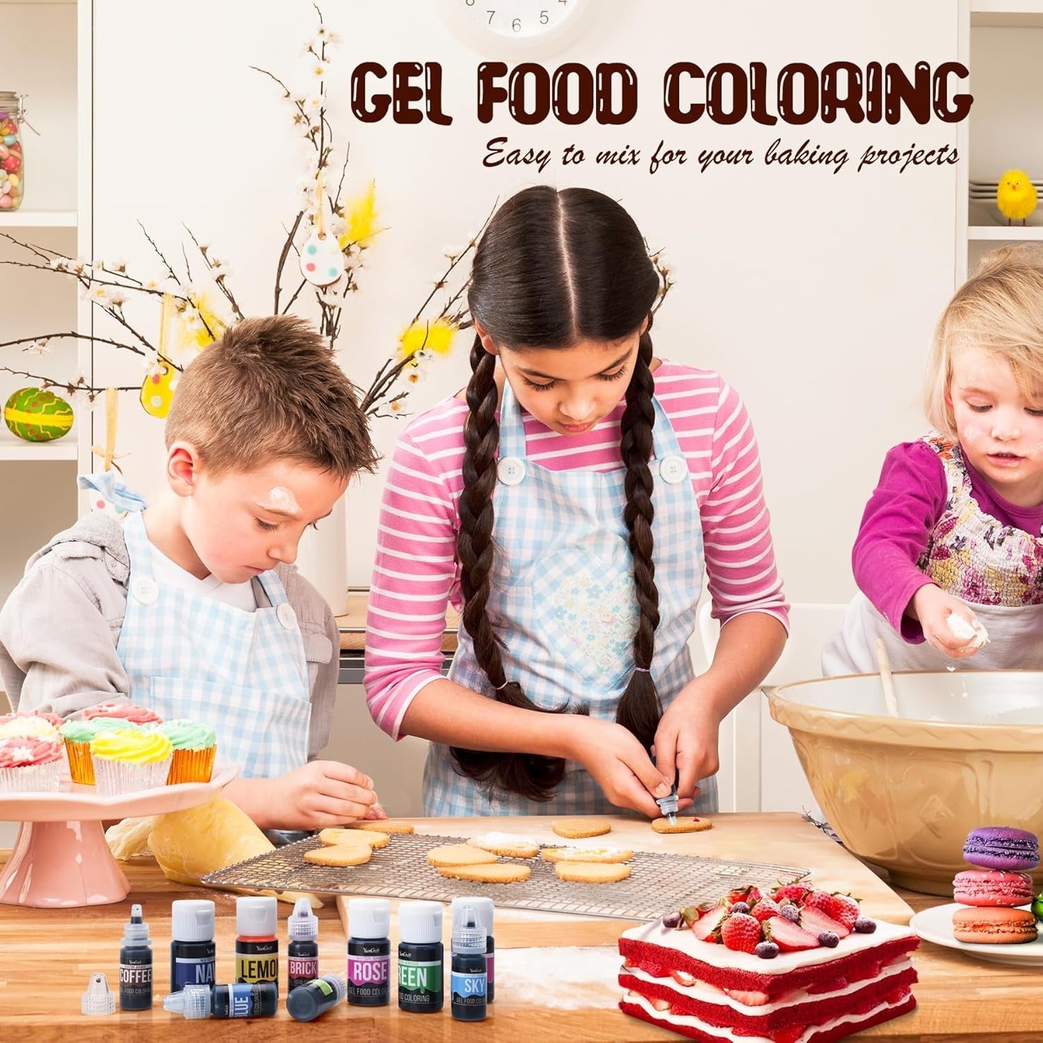 Colorant alimentaire en gel – Colorant alimentaire en gel hautement concentré pour gâteaux, pâtisserie, œufs de Pâques, boissons – Colorant alimentaire sans sucre pour fondant, glaçage, slime, décoration de gâteaux (velours rouge, 150 g)