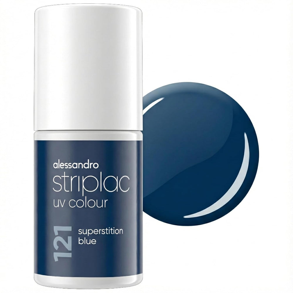 Vernis à ongles UV Alessandro Striplac Midnight Black – Délicat et longue tenue – S'enlève facilement grâce à la technologie Peel-Off Removal – Vegan et cruelty-free – 8 ml