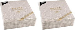 Papstar, 50 Serviettes "Collection ROYAL" pli 1/4 40 cm x 40 cm "Élégance" Marron, #86498 (Lot de 2)