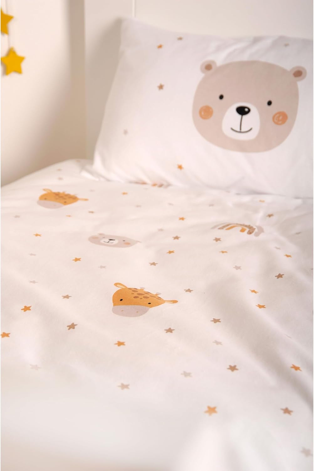 Herding Babybest Little Friends Winterbettwäsche, Kopfkissenbezug 40 X 60 Cm Mit Hoteleinschlag, Bettbezug 100 X 135 Cm, Mit Zwißwerfer, 100% Baumwolle/Flannel, Blanc, Twin Naty Shop