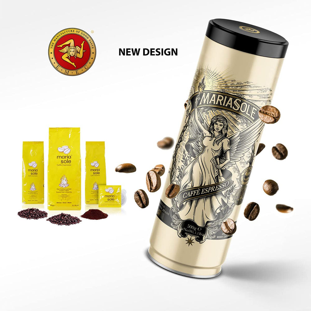 Caffè Espresso Kaffeebohnen - Röstung traditionnel en Sizilien über Holzfeuer In Handarbeit - Premium Espressobohnen 1kg pour Vollaautomat et Siebträger