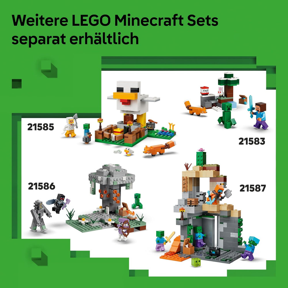 LEGO Minecraft Voyage à travers Nether et Endportal - Jeu pour enfants avec figurines Helden, Enderman et Baby Hoglin - Set avec figurine Minecraft - Jeu de joueur pour jeunes et filles à partir de 7 ans - 21584