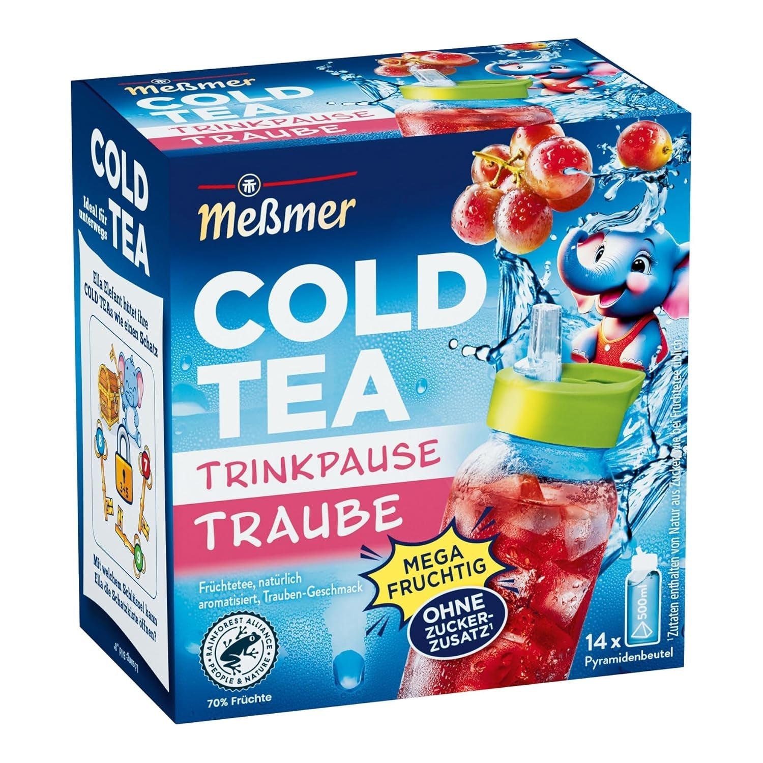 Meßmer Cold Tea Sommer-Beere | 14 pliculețe piramidale | Fără gluten | Fără lactoză | Vegan