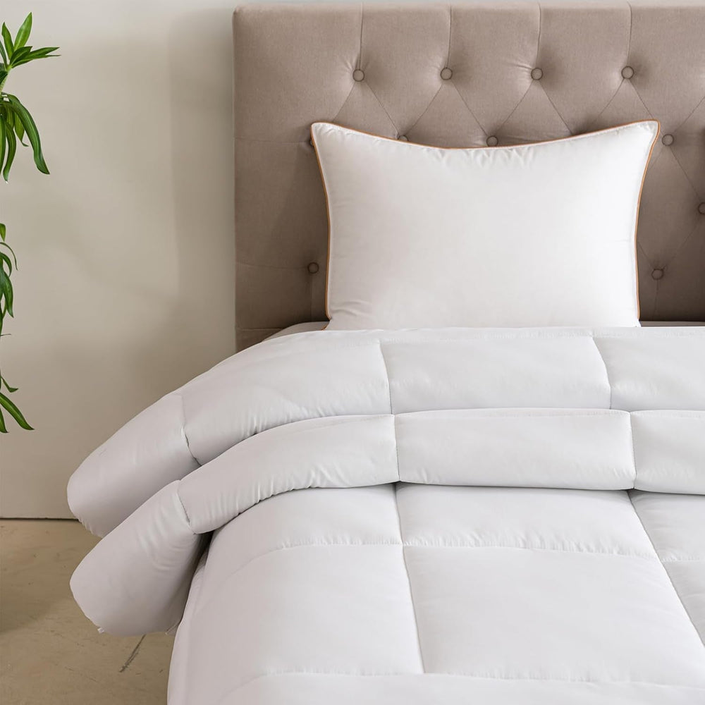 Good Nite Couette d'hiver 200 x 200 cm 460 g/m² chaude pour literie d'hiver, couette remplie de polyester, couverture de couchage blanche en microfibre 200 x 200 cm Naty Shop