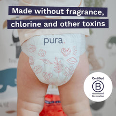 Culottes écologiques, taille 7 (17 kg +), 16 pièces, sous-vêtements jetables pour peaux sensibles et allergiques, sans parfum, tirage latéral