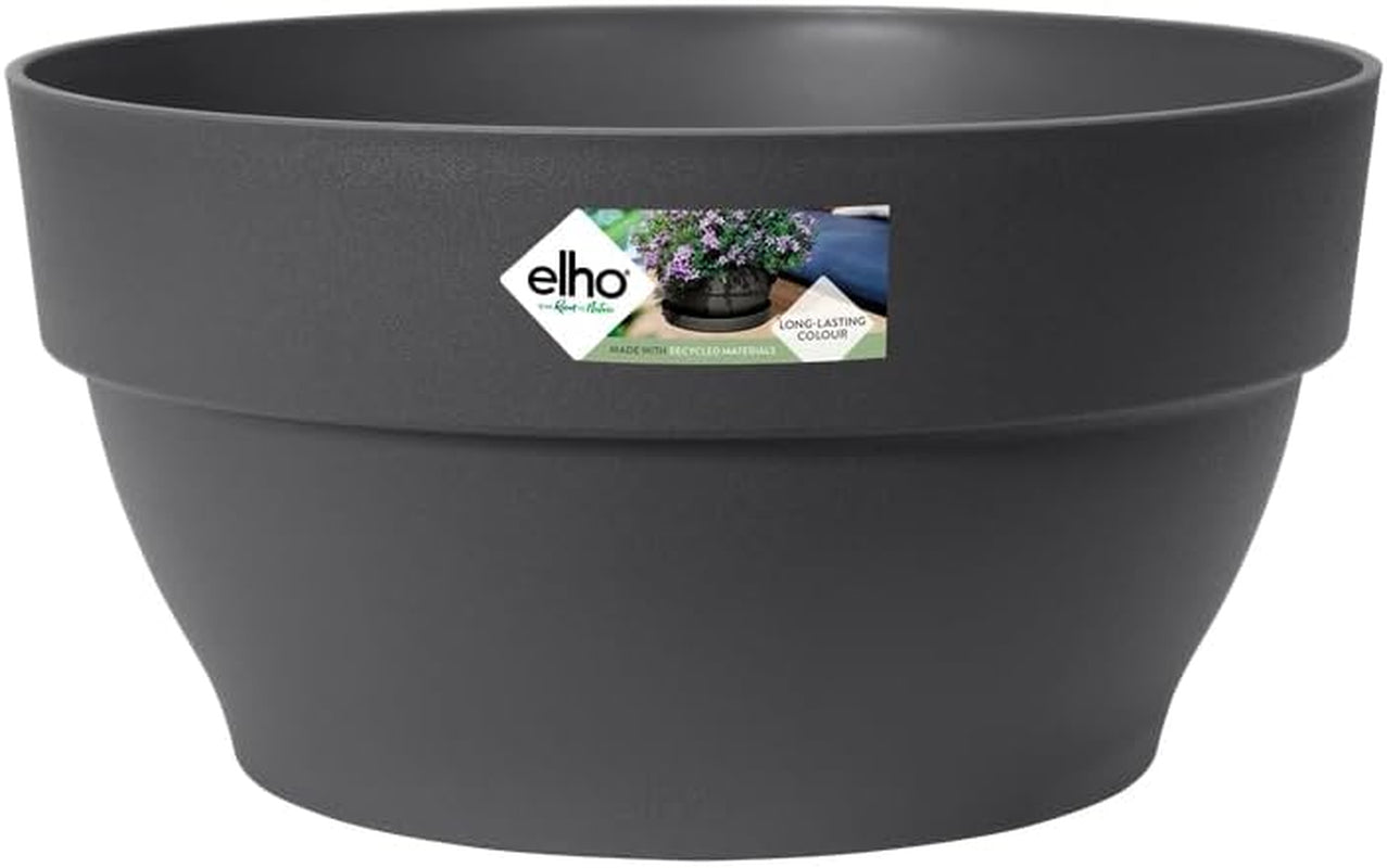elho Vibia Campana Bowl 27 - Ghiveci de flori pentru exterior - Ø 27,0 x H 14,0 cm - Negru/Antracit
