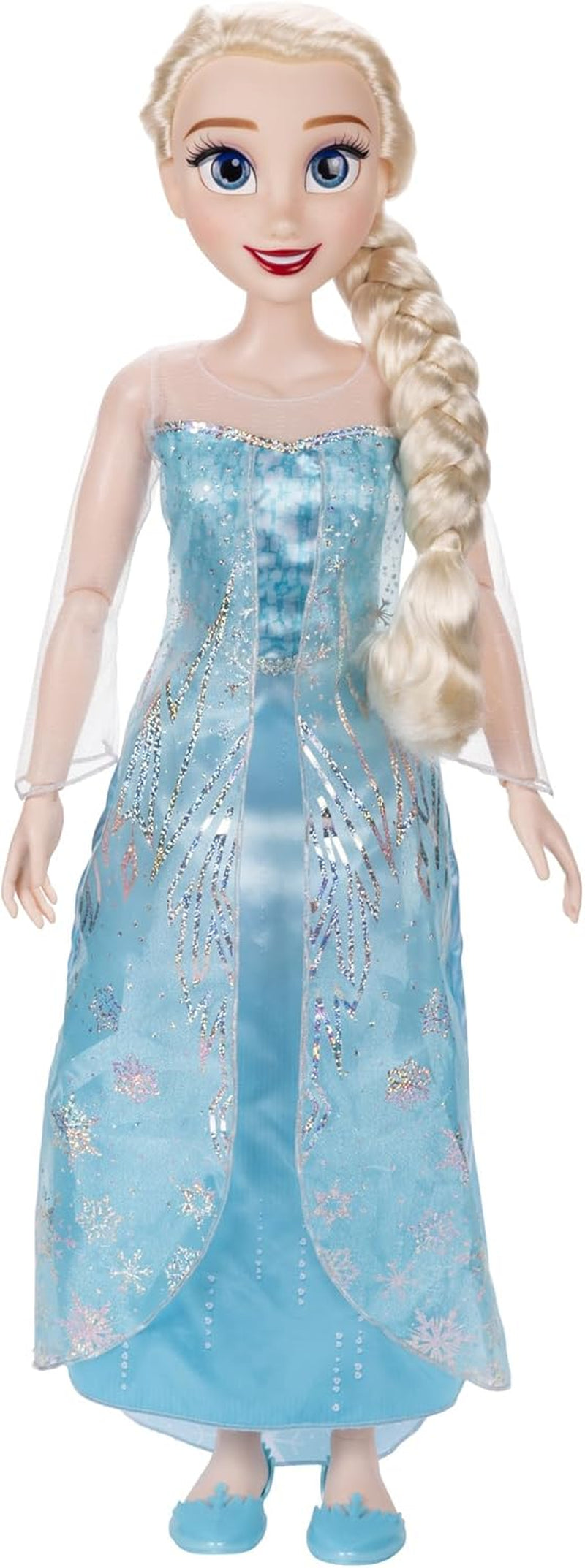 Disney Frozen Playdate Elsa Poupée géante 80 cm par Jakks Pacific Poupée entièrement articulée avec 11 points d'articulation comprenant une brosse à cheveux et des accessoires