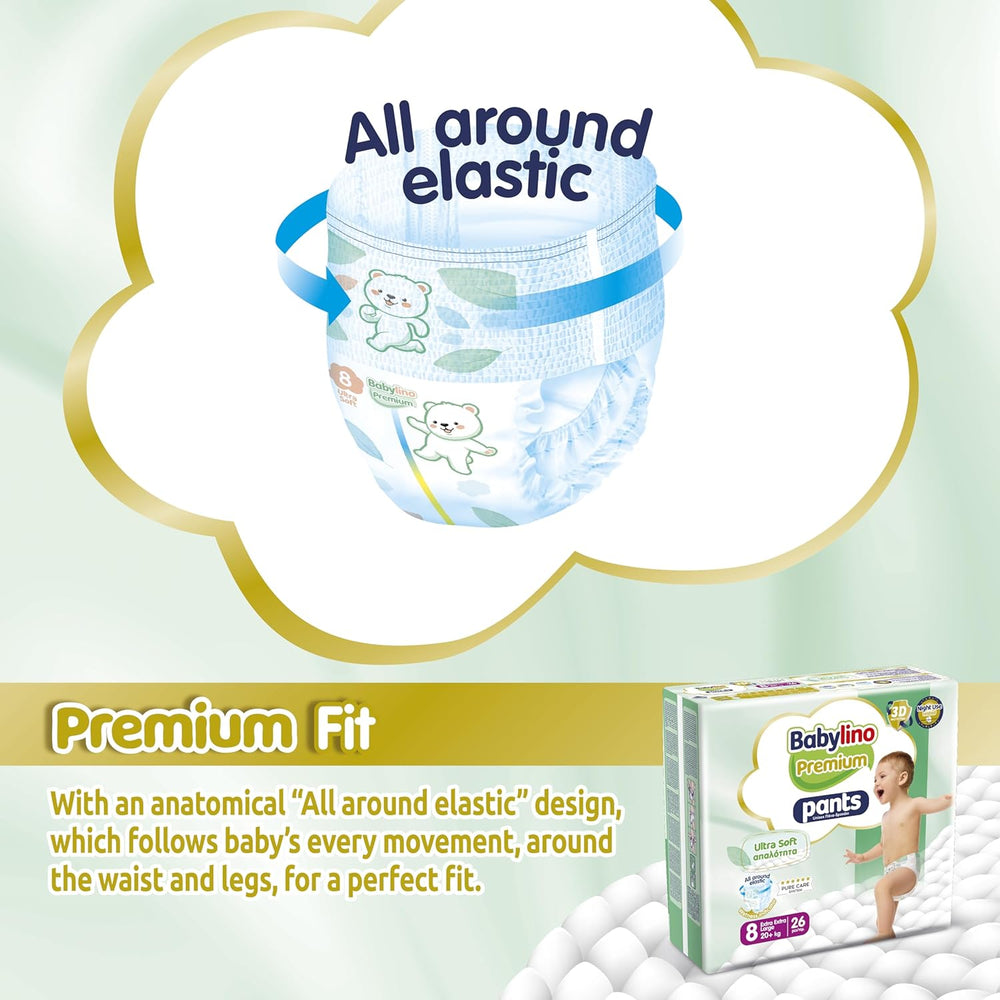 Pantalon Premium taille 8 avec filtre ultra doux, XXL (20+ kg), 104 pièces