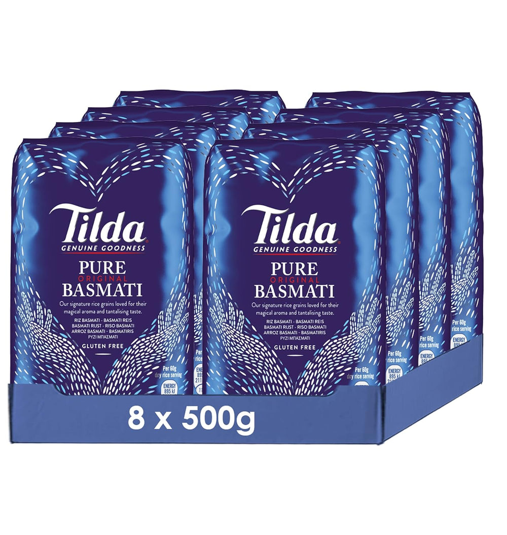Riz basmati Tilda Pure Original, paquet de 8 (8x500g)