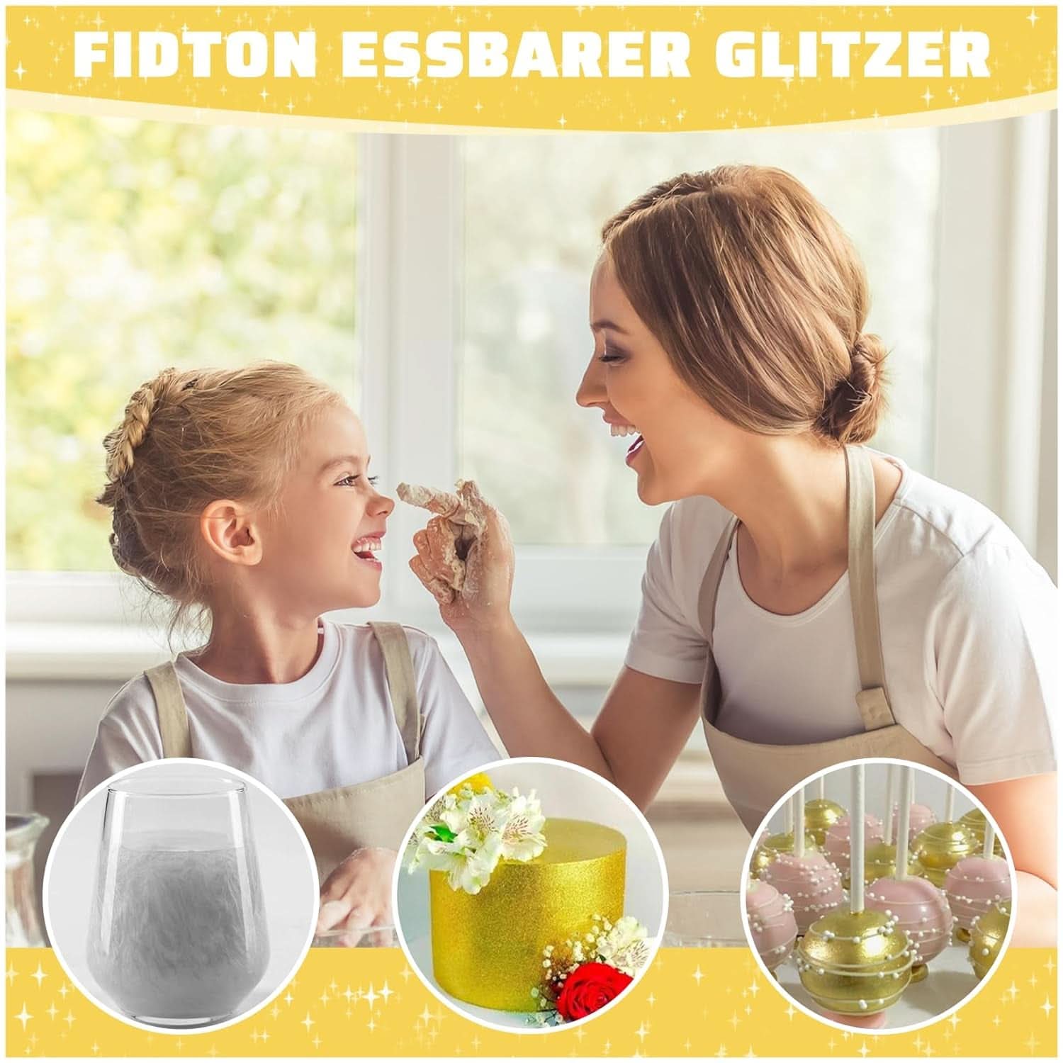 Paillettes comestibles, poudre, 5 grammes Glitter Naty Shop