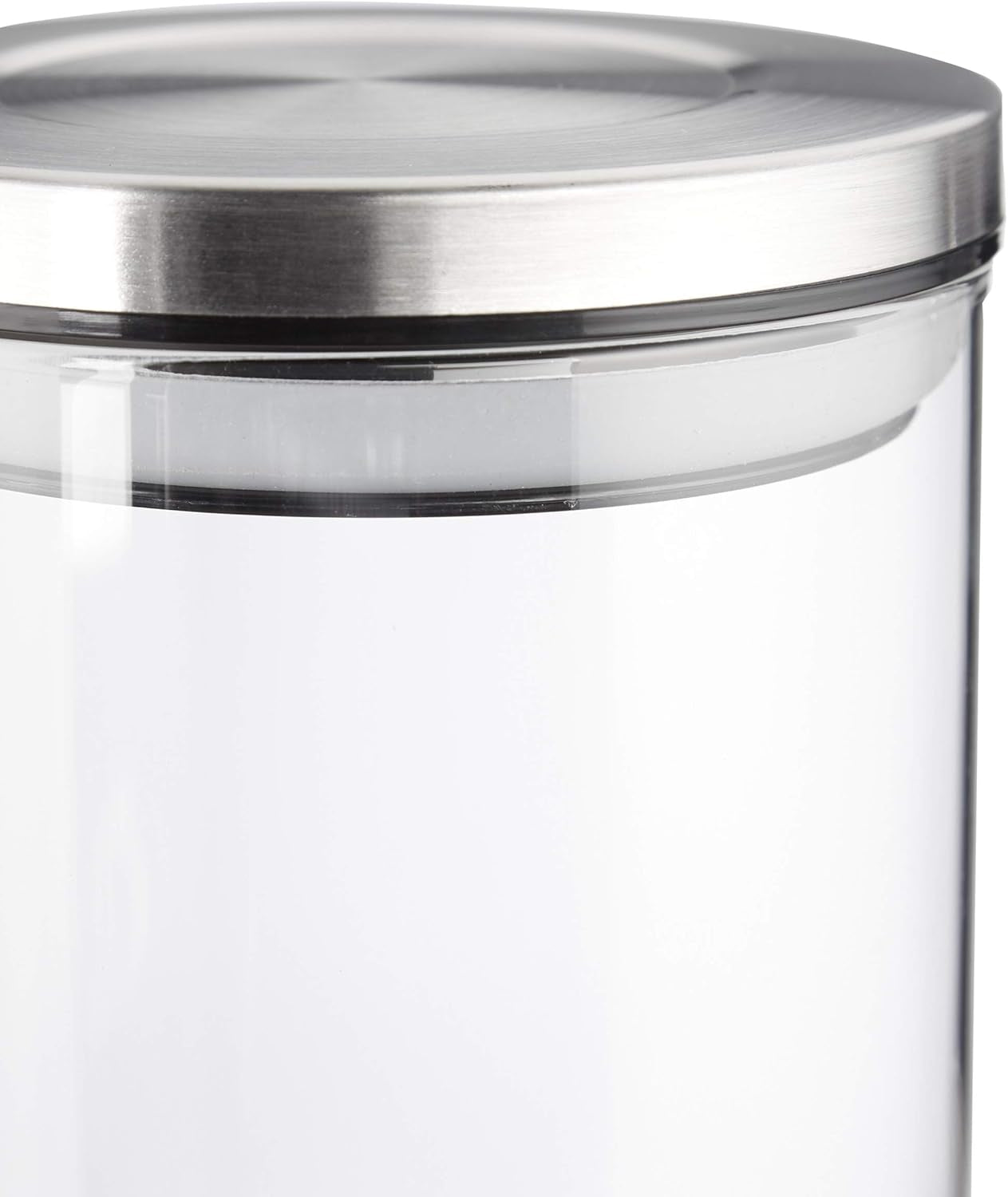 Relaxdays Lot de 3 Boites de Conservation, Fermées, Couvercle Inox, Pour Pâtes, Muesli et Riz, Récipient de Cuisine 1,5 L, Argent Transparent, 24 x 9,5 x 9,5 cm, Boites de Conservation Transparentes Argent Naty Shop