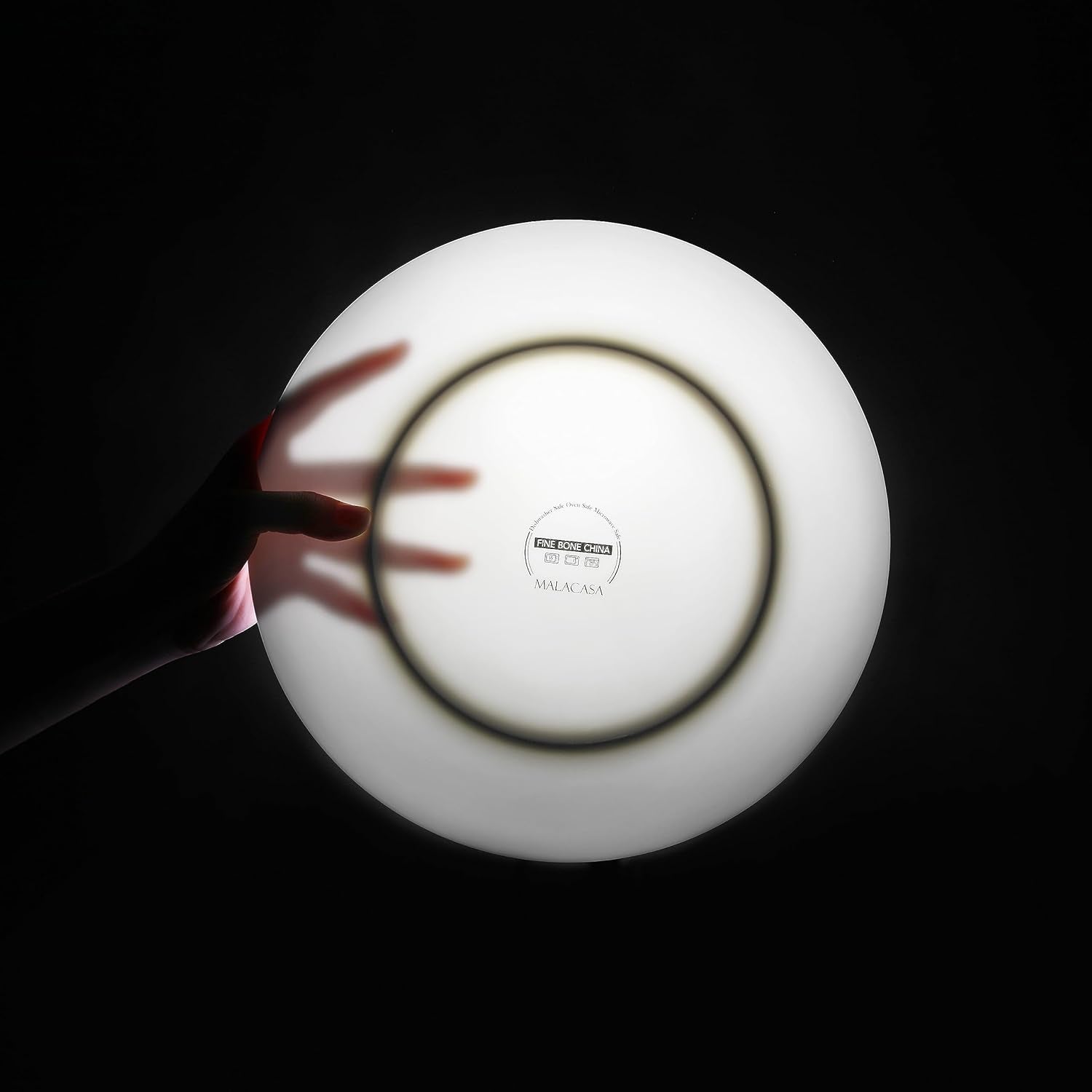 MALACASA Service de table pour 4 personnes en porcelaine tendre, service de table 16 pièces rond blanc avec bord doré, ensemble combiné de 4 assiettes plates, 4 assiettes à dessert, 4 assiettes Suma et 4 bols à céréales Série NORI