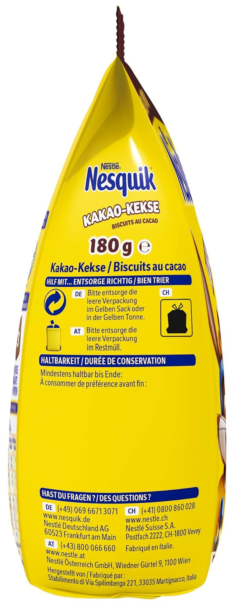 Biscuits Nestlé au cacao, 1 paquet (1 x 180g)