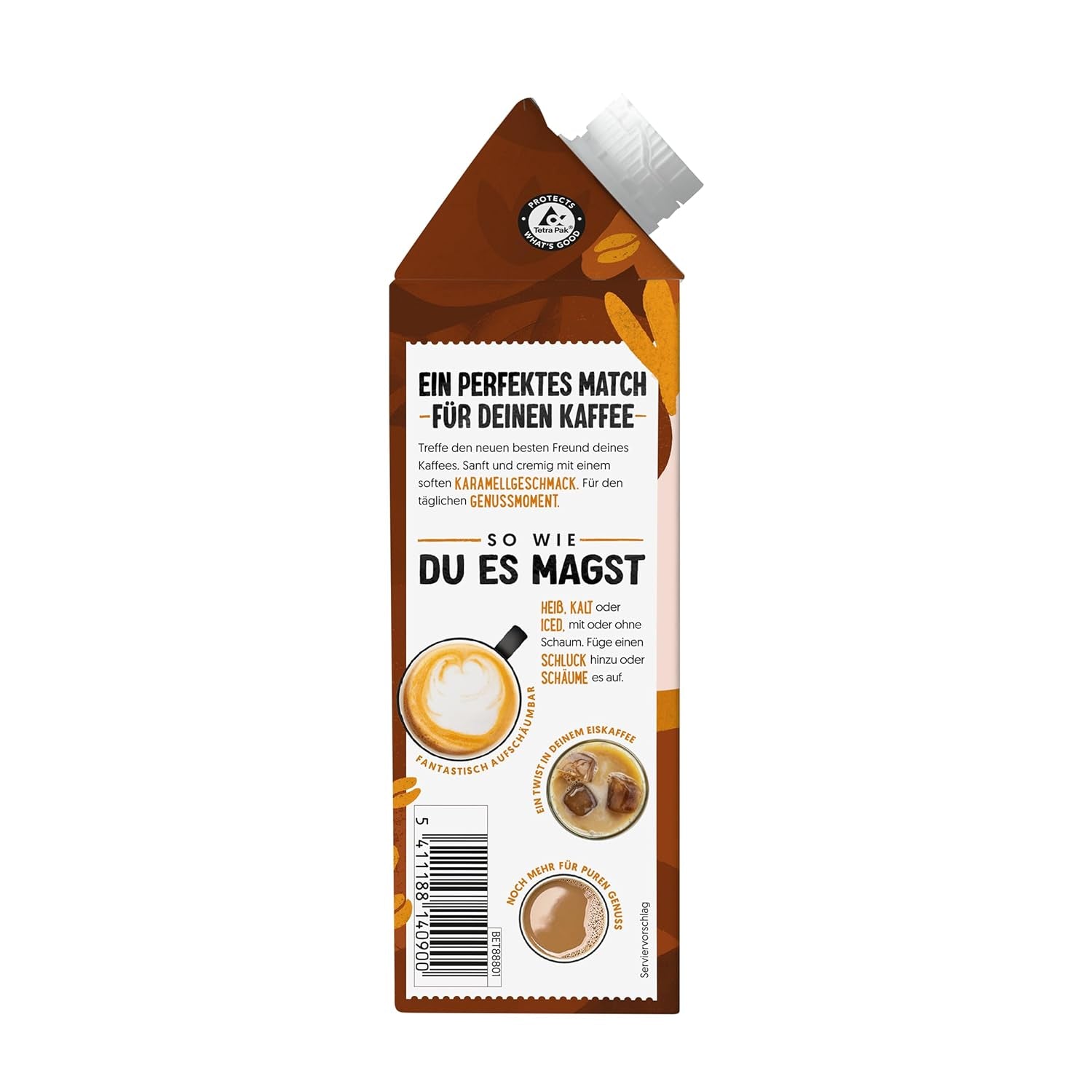 Alpro Barista Karamell – Zum Aufschäumen – Von Natur sans lactose – 8 x 750 ml – Haltbar