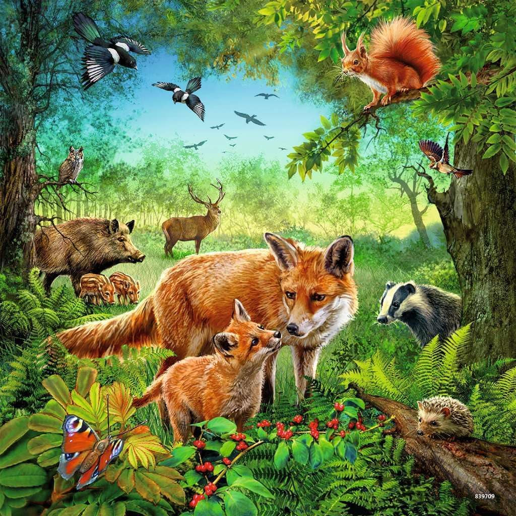Ravensburger Puzzle pentru copii - 09330 Animale ale Pământului - Puzzle pentru copii de la 5 ani, cu 3X49 piese Puzzle Naty Shop