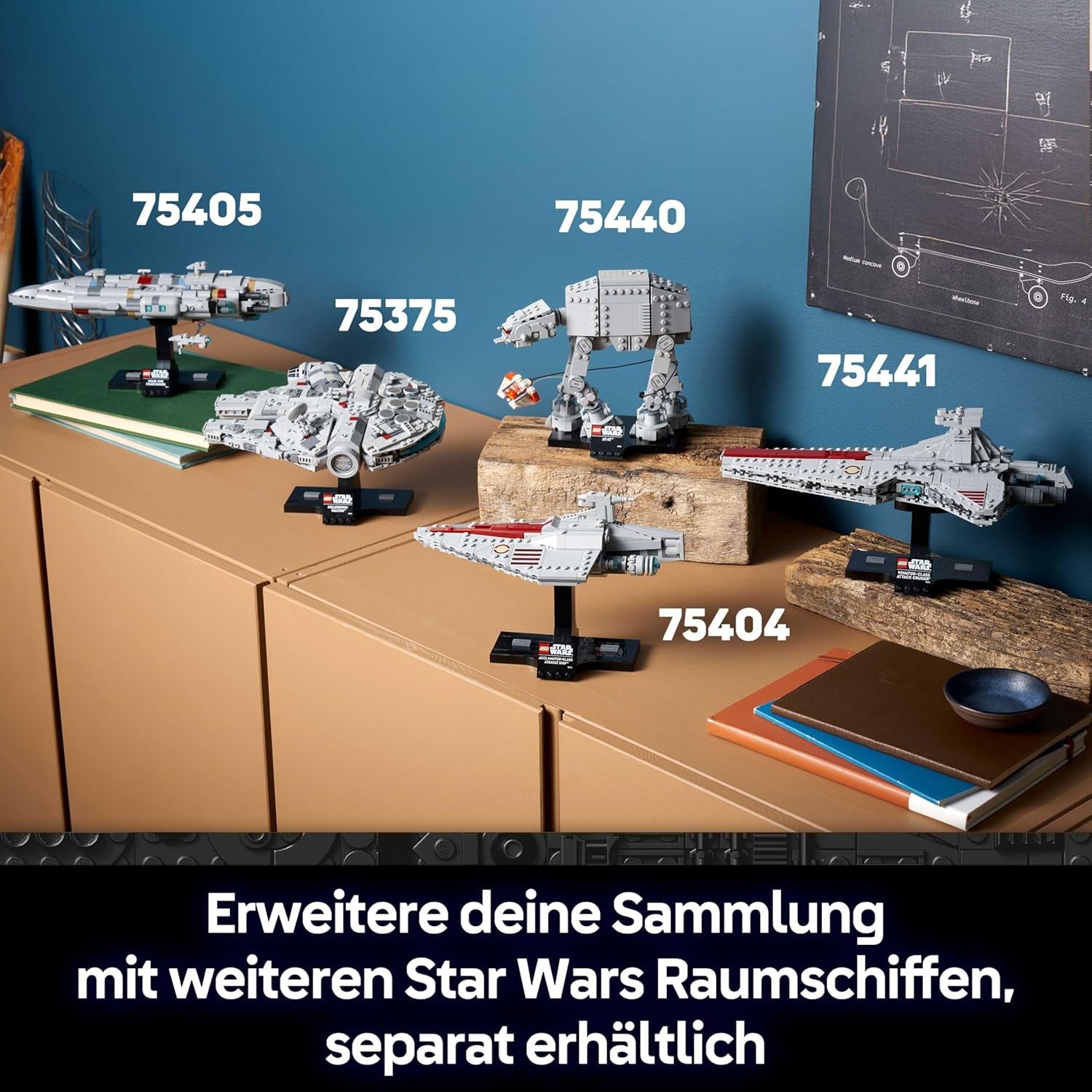 LEGO Star Wars 75440 AT-AT - Modellbau Set für Erwachsene - Mit Snowspeeder, Ständer & Namensschild - DIY Deko fürs Regal - Geschenk zum Vatertag für Fans von Das Imperium schlägt zurück
