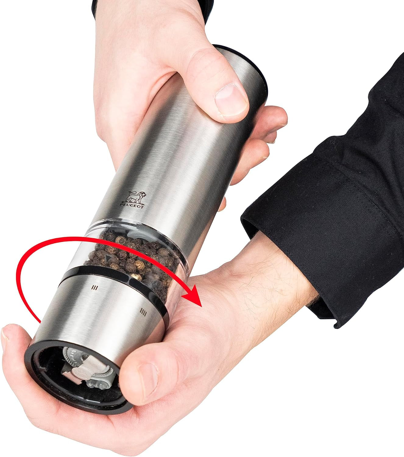 Ensemble moulin à poivre/sel électrique PEUGEOT Elis Sense, hauteur : 20 cm, inox, argent Moulins et Moulins Naty Shop