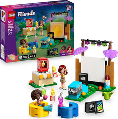 Jouet de soirée cinéma de l'amitié LEGO Friends pour filles de 6 ans et plus - incl. 2 mini poupées, un écran et un projecteur de briques lumineuses - Ensemble de construction créatif - 42642