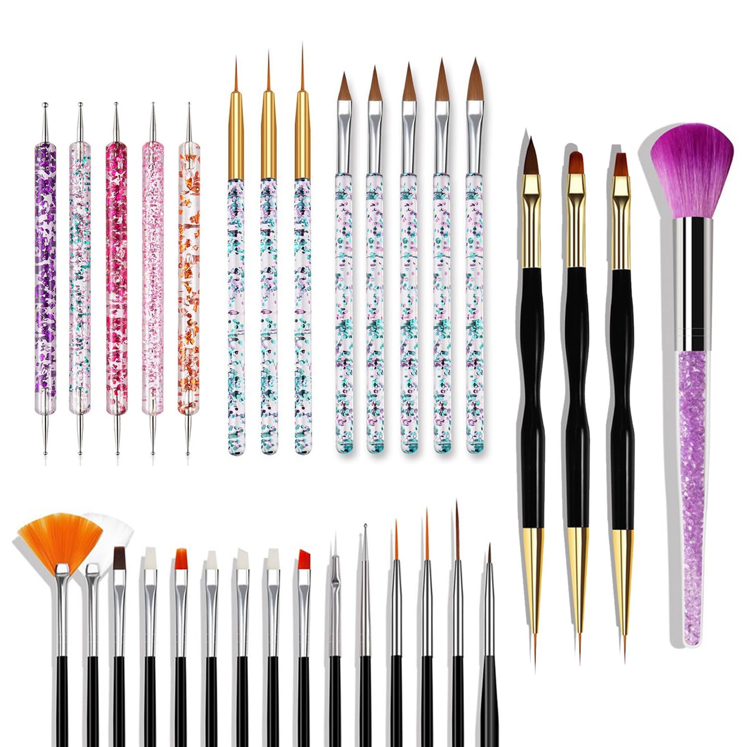 Ensemble de pinces à ongles pour Nail Art, 20 pièces de pinces à ongles, pinces à ongles professionnelles, pinces à revêtement fin pour ongles, rose