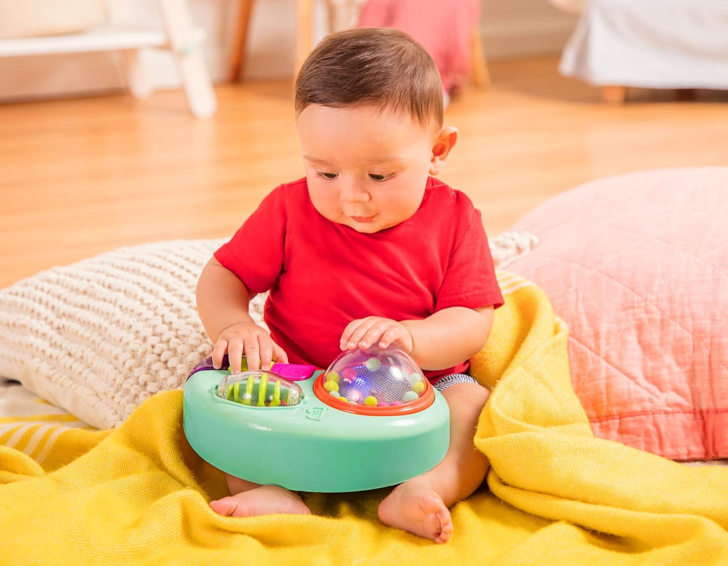 B. toys - Jucărie pentru copii pentru scaun înalt - Jucărie cu ventuză cu muzică, lumini, sunete - Jucărie senzorială - Jucărie pentru copii cu activitate motorie - de la 6 luni - Whirly Pop Jucarii Bebe Naty Shop