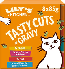Lily's Kitchen Nourriture humide pour chat adulte, à base d'ingrédients naturels, délicieux morceaux en sauce, paquet multiple, 8 boîtes x 85 g