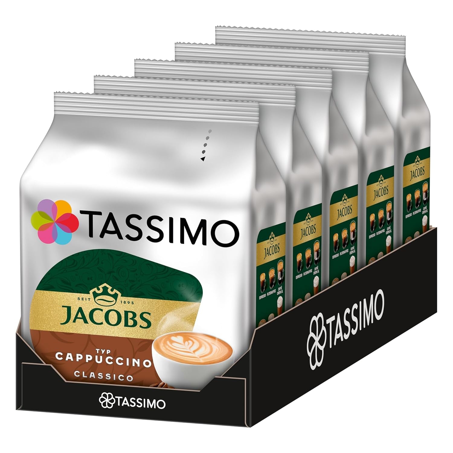 Tassimo Kapseln Jacobs Cappuccino Classico, 5 x 8 dosettes, 40 Kaffeekapseln