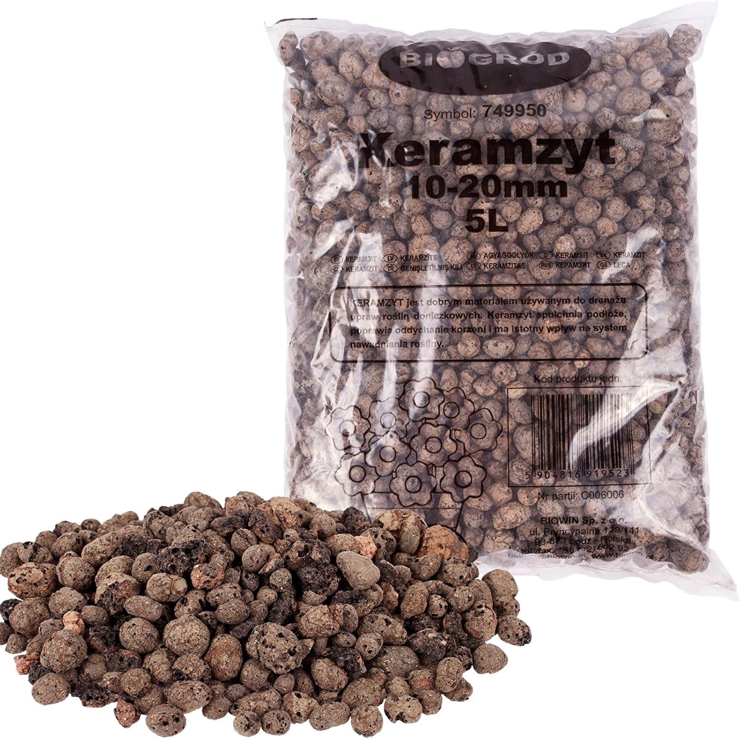 Browin 749950 Keramsit - argile expansée 4 L, 10-20 mm, marron