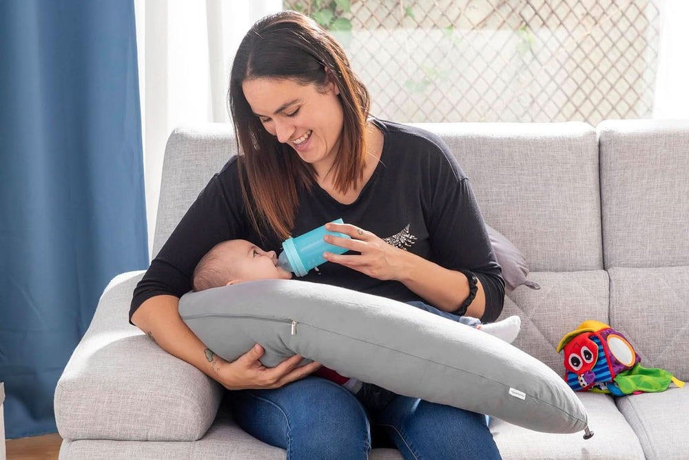Innovagoods - Coussin d'allaitement multifonctionnel, Design ergonomique pour la détente de la mère et de l'enfant, Ajustable pour différentes positions, Lavable, Coloré, Accessoires en polycoton Alimentation et Allaitement Baby Naty Shop