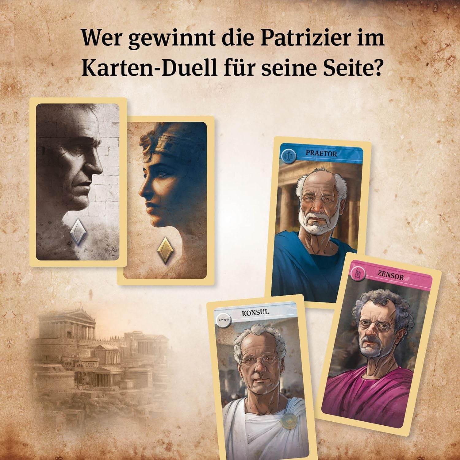 KOSMOS 684556 César et Cléopâtre, jeu de cartes stratégique pour 2 joueurs à partir de 10 ans, jeu pour adultes, jeu de société pour 2