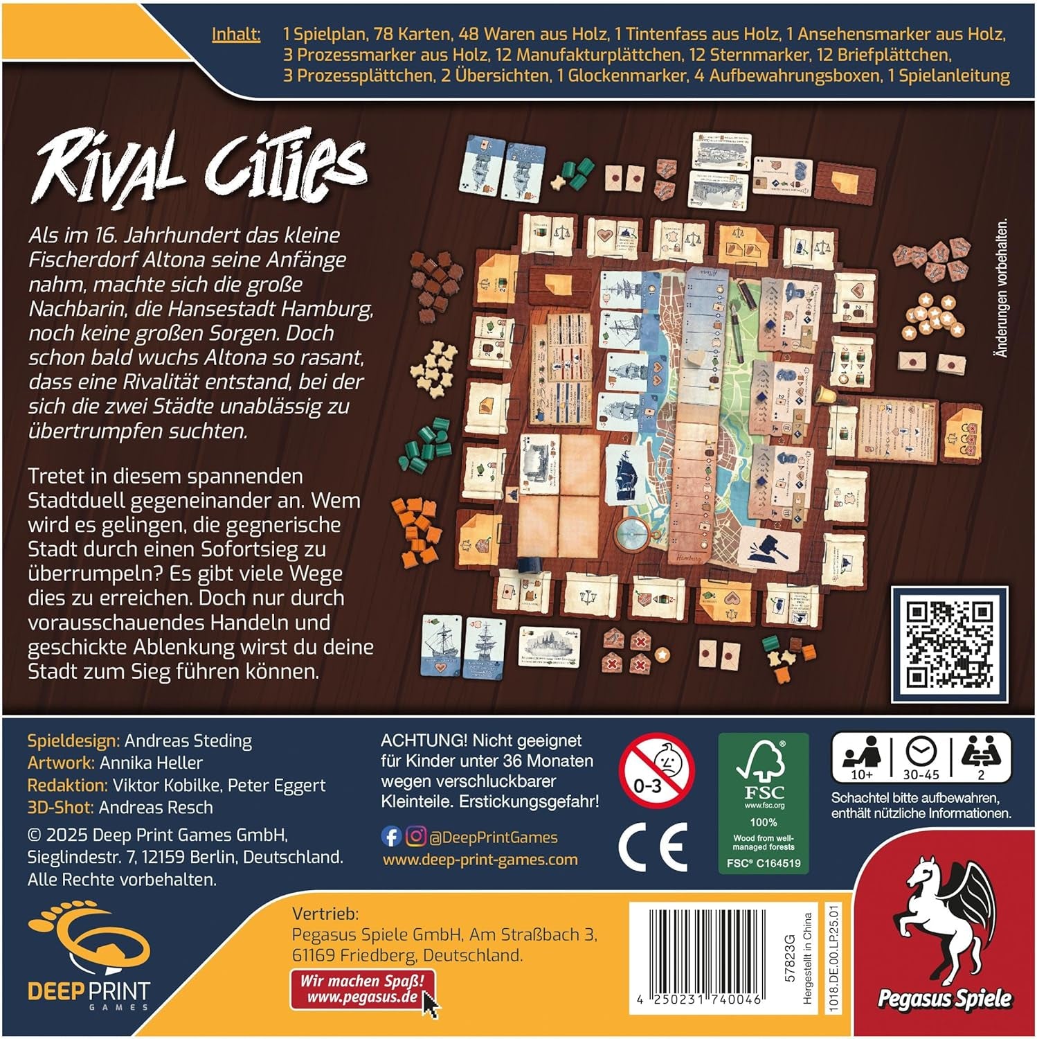 Pegasus Spiele Rival Cities (Deep Print Games), Braun
