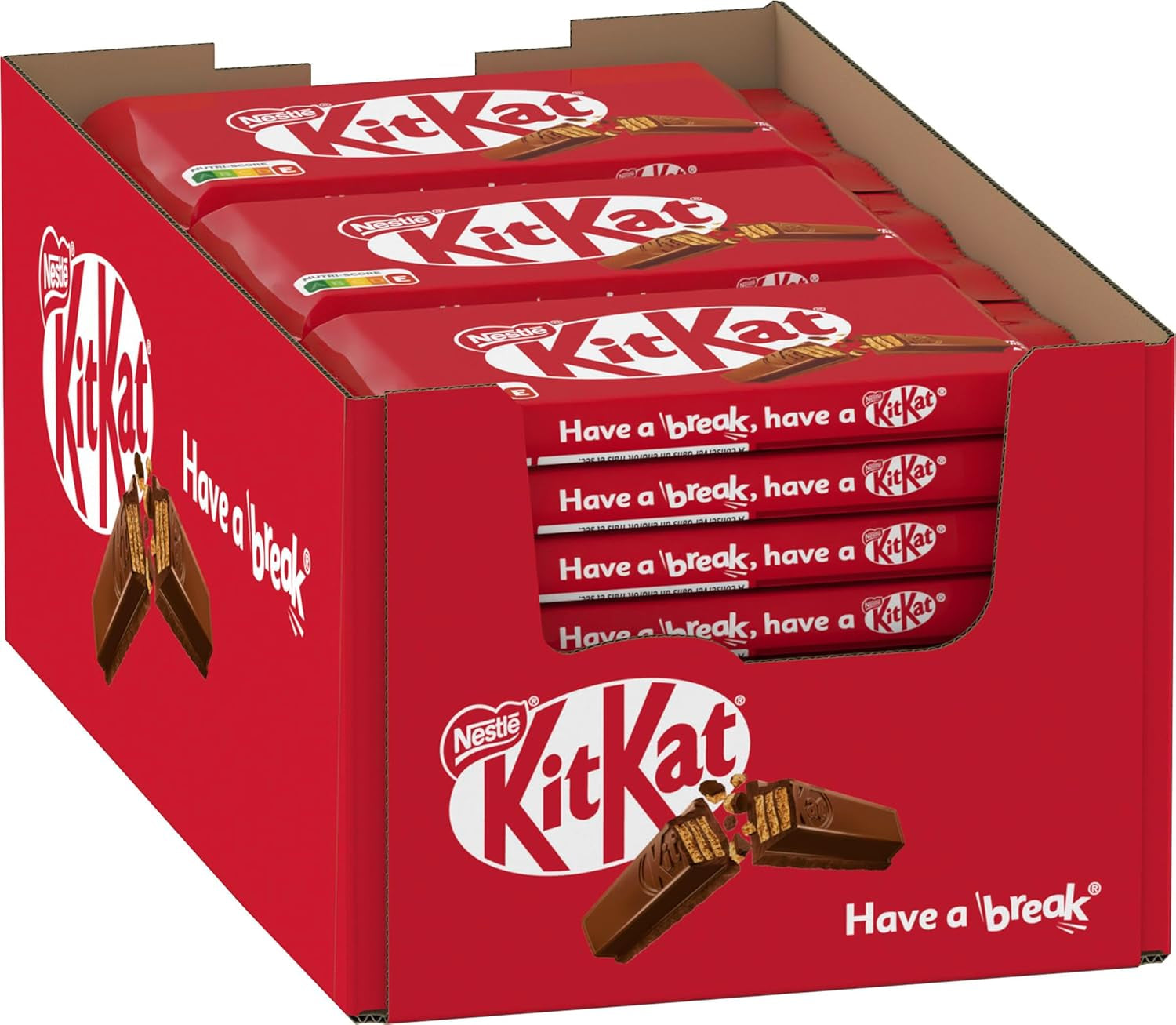 Nestlé KitKat Barres de chocolat classiques Barres de gaufrettes croustillantes au chocolat au lait Paquet de 24 (24 x 41,5 g)