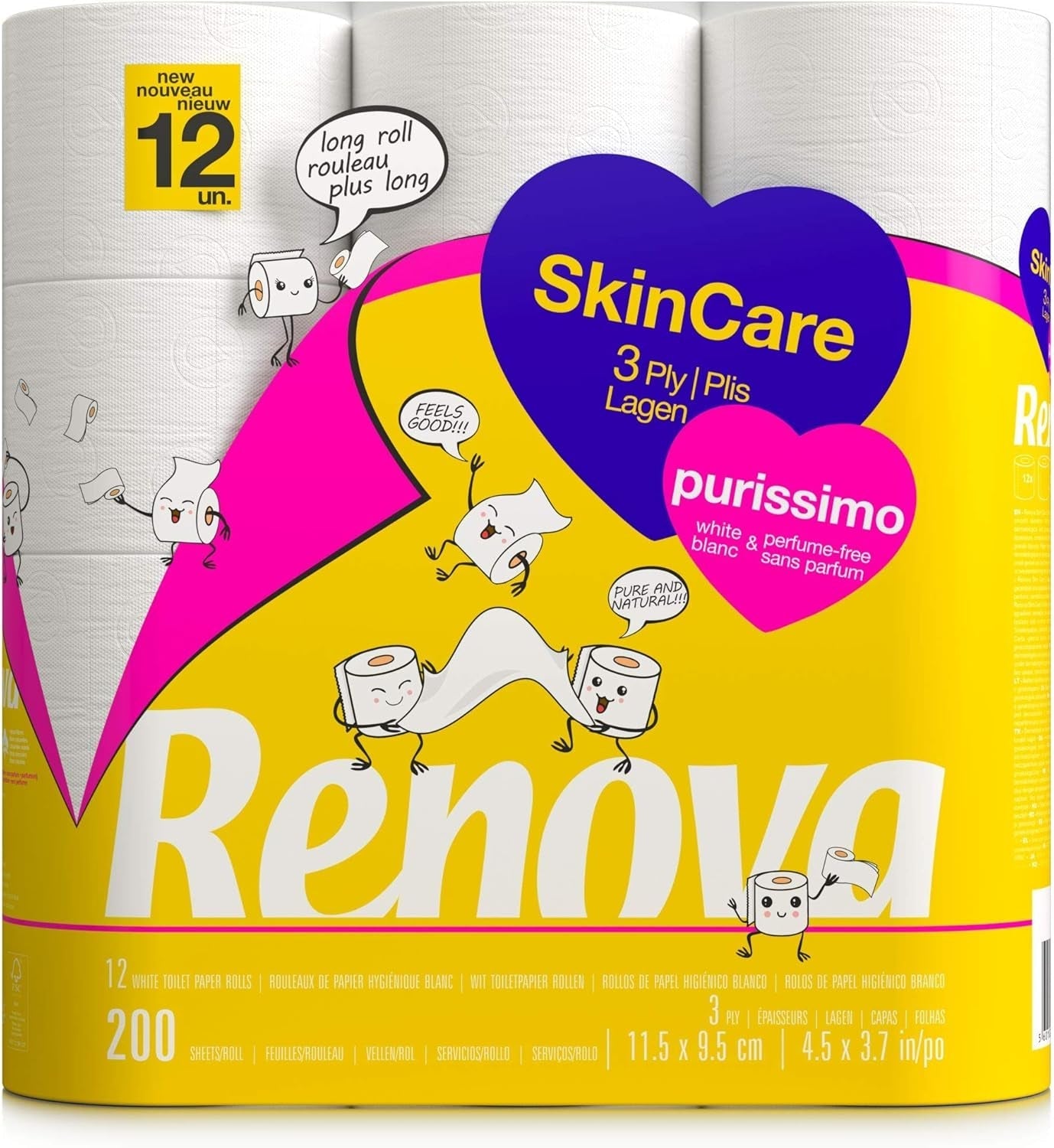 Renova Skincare Purissimo papier toilette, 12 rouleaux, blanc