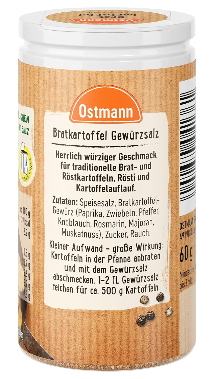 Ostmann Gewürze - Bratkartoffel Gewürzsalz | Pikant-salziges Gewürz für Kartoffelgerichte | 60 g dans Der Streudose