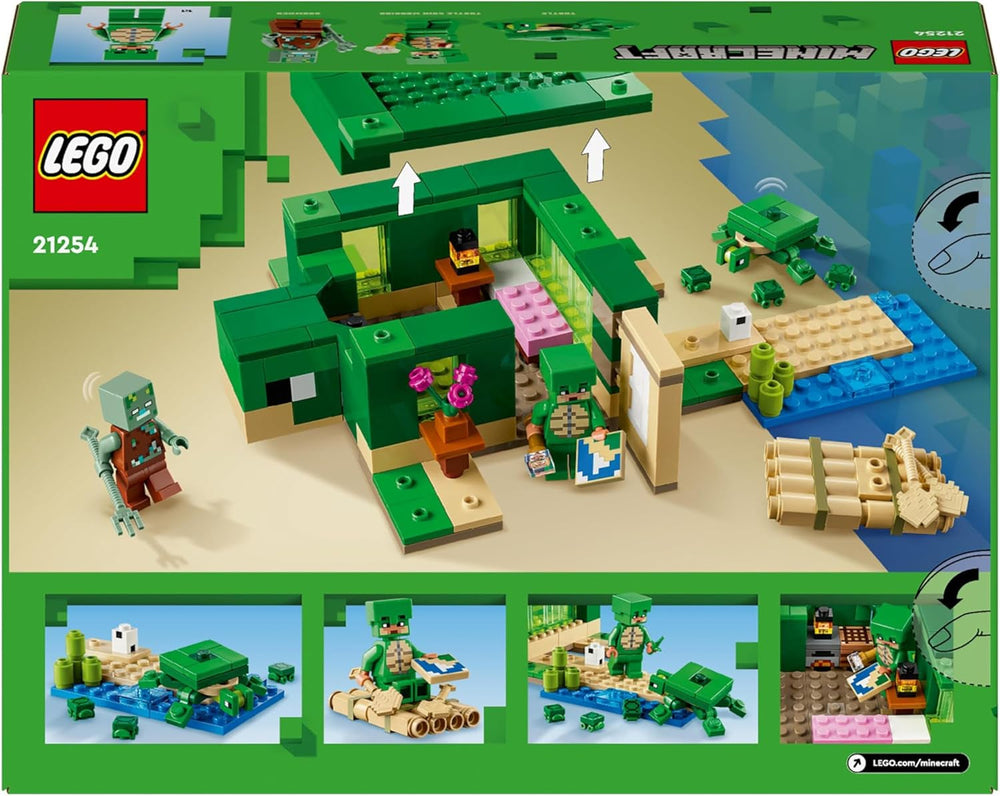 LEGO Minecraft The Turtle Beach House Maison de jouets avec accessoires pour filles et garçons à partir de 8 ans, ensemble avec animaux et personnages du jeu vidéo, cadeau pour les joueurs 21254 Jeux de construction Besuche den LEGO-Store