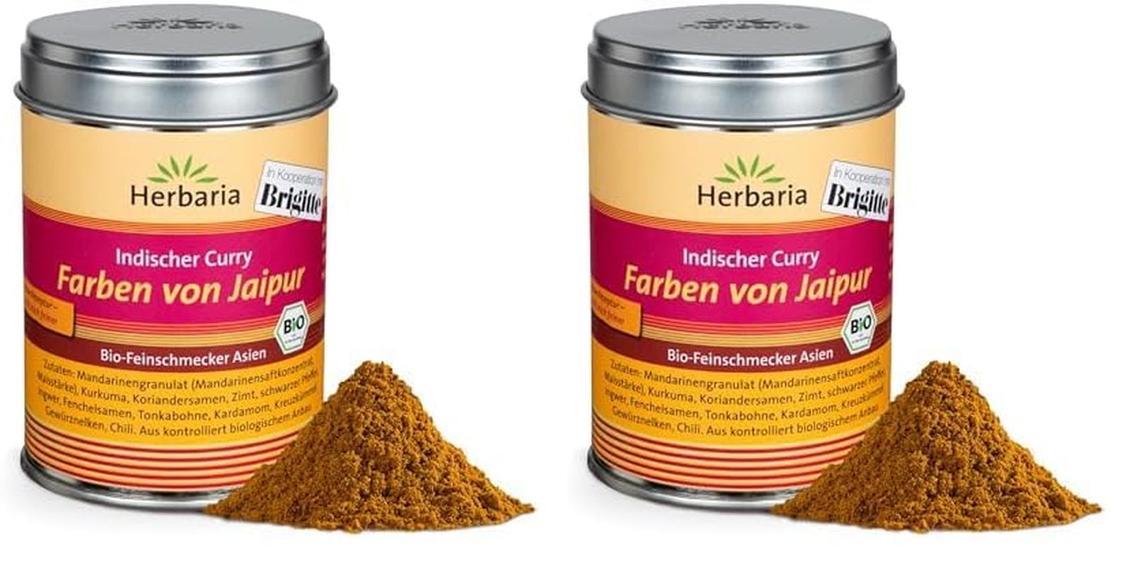 Herbaria Good Old Mild Curry bio 80g M-Dose – Currypulver, Currymischung - Bio-Gewürzmischung für klassische Curry-Spezialitäten z.B. Currywurst - erlesenen Ingrédient dans nachhaltiger Aromaschutz-Dose