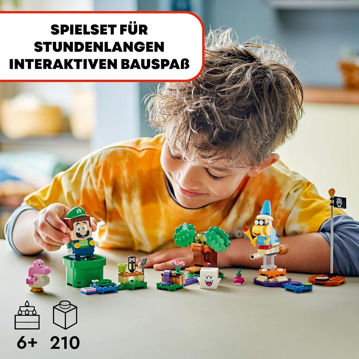 LEGO Super Mario Apprendre avec Luigi interactif, Jeu Nintendo pour jeunes, filles et joueurs à partir de 6 ans, Ensemble de jeux pour enfants avec bébé rose Yoshi 71440