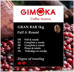 Gimoka Gran Bar Café en grains, riche et crémeux, 1 kg, paquet de 10, + porte-clés