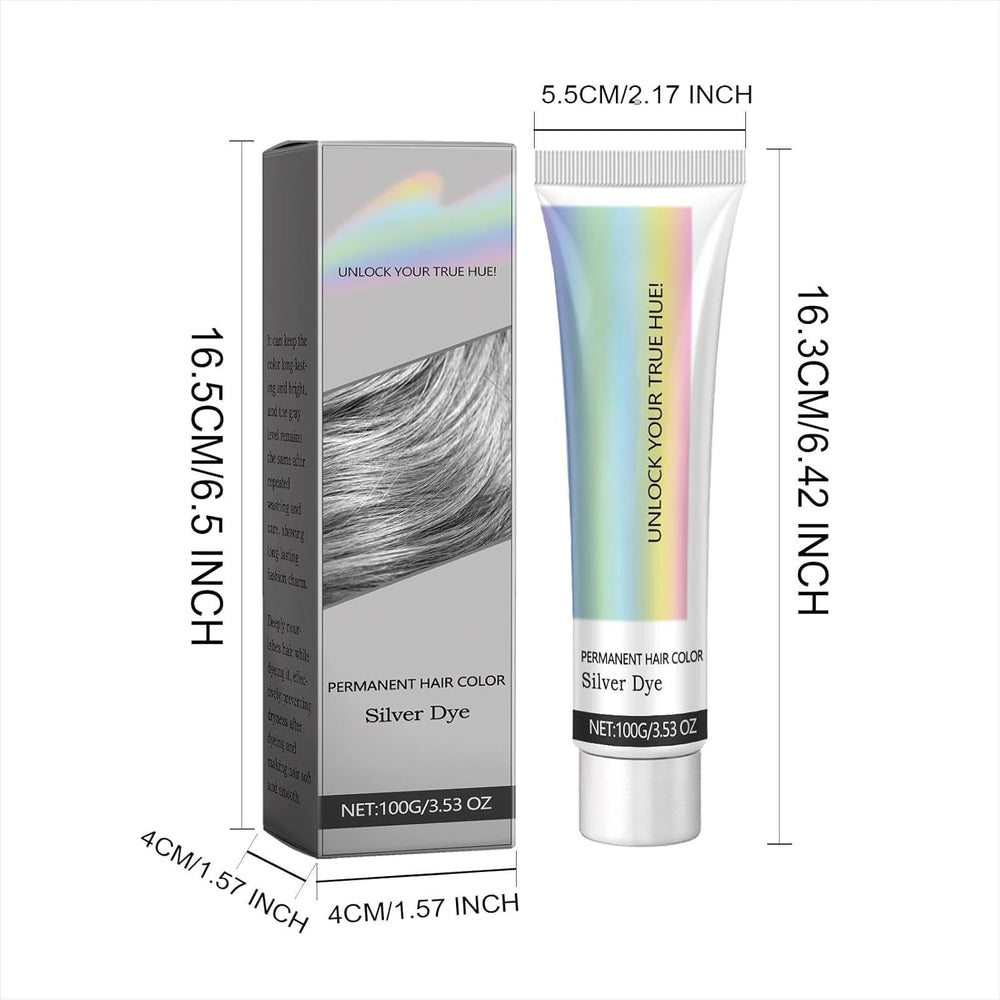 Coloration Cheveux Argent Gris Argent Crème Colorante Naturelle Crème Colorante Temporaire Crème Colorante Gris Crème Teinture Cheveux Argent Semi Permanente Pour Tous Types de Cheveux 2 Pièces Naty Shop Coloration Capillaire