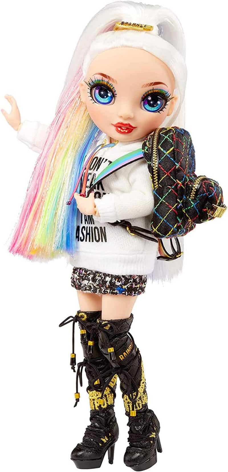 Rainbow High Junior High – KRYSTAL BAILEY – Grande poupée de mode de 23 cm avec tenue et accessoires – Sac à dos inclus pour l'effet et les vêtements – Sacs et sacs pour enfants à partir de 6 ans