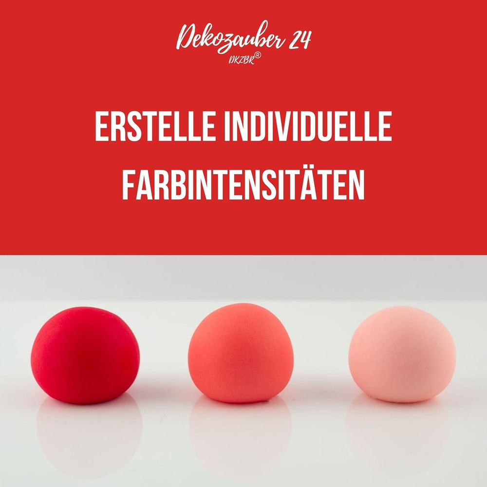 Dekozauber 24 Colorant Alimentaire Rouge, Gel, 30 g, Végétalien, Sans Sucre, Hautement Concentré, Colorant Alimentaire Rouge pour Fondant, Crème au Beurre, Boissons et Plus