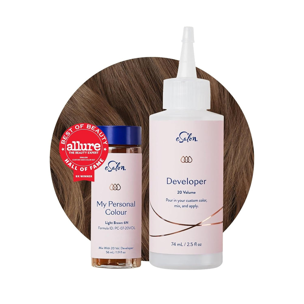 Ensemble de teintures capillaires permanentes, couverture 100 % des gris, coloration maison, 0 % d'ammoniaque, teintures capillaires multidimensionnelles, teintures capillaires professionnelles, Naty Shop, teinture capillaire, marron clair 6N