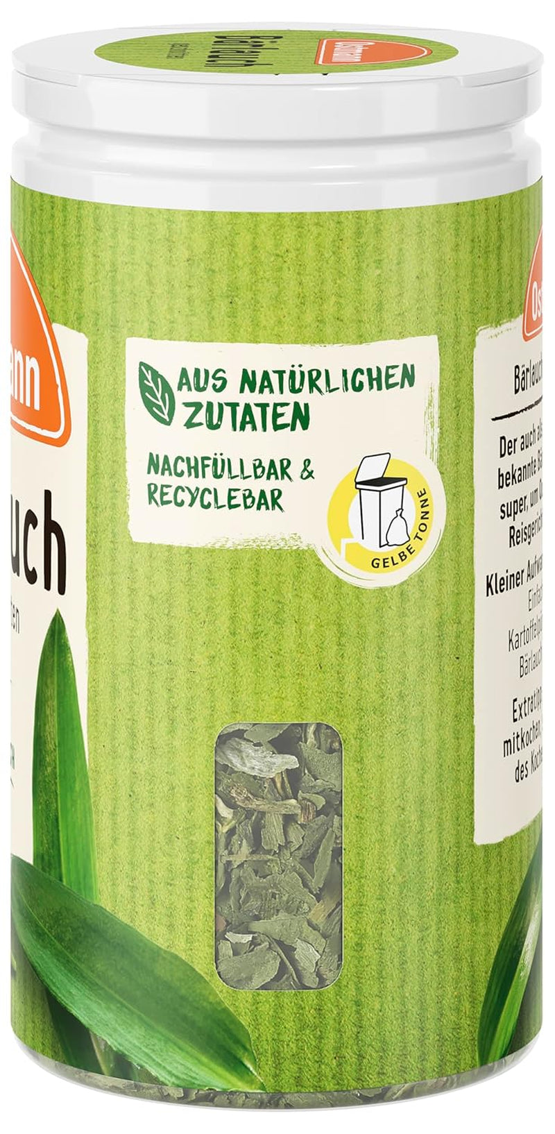 Ostmann Gewürze - Bärlauch geschnitten | Bouton lauch-Geschmack plus doux | Pour l'achat de produits de consommation de Quarkdips | 15 g dans Der Streudose