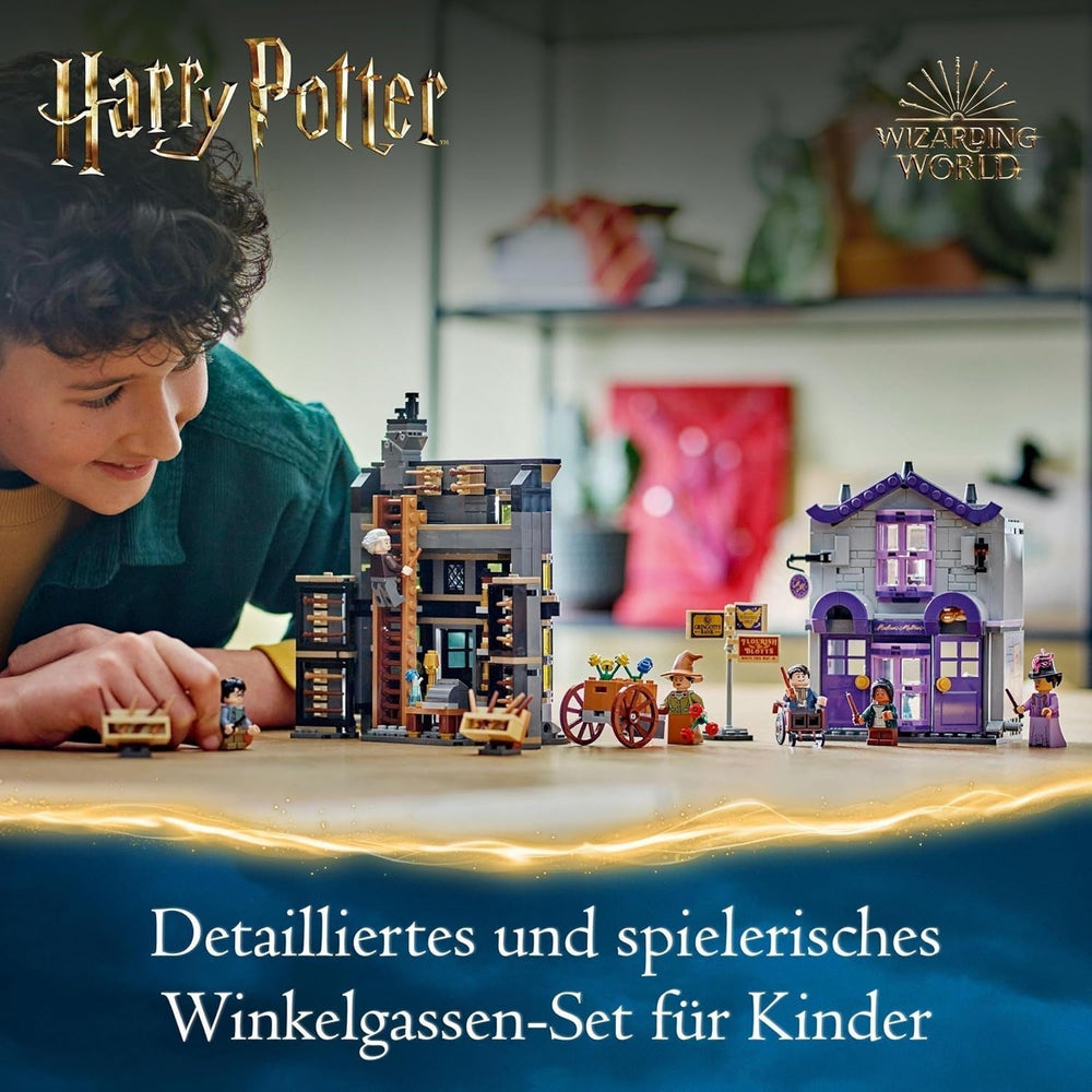 LEGO Harry Potter Costumes d'Ollivander et de Madame Malkin, Les Terres du Chemin de Traverse, Ensemble de jeu pour enfants, Jouets sorciers, Cadeaux fantastiques pour filles, garçons et fans à partir de 8 ans 76439 Jeux de construction Besuche den LEGO-Store