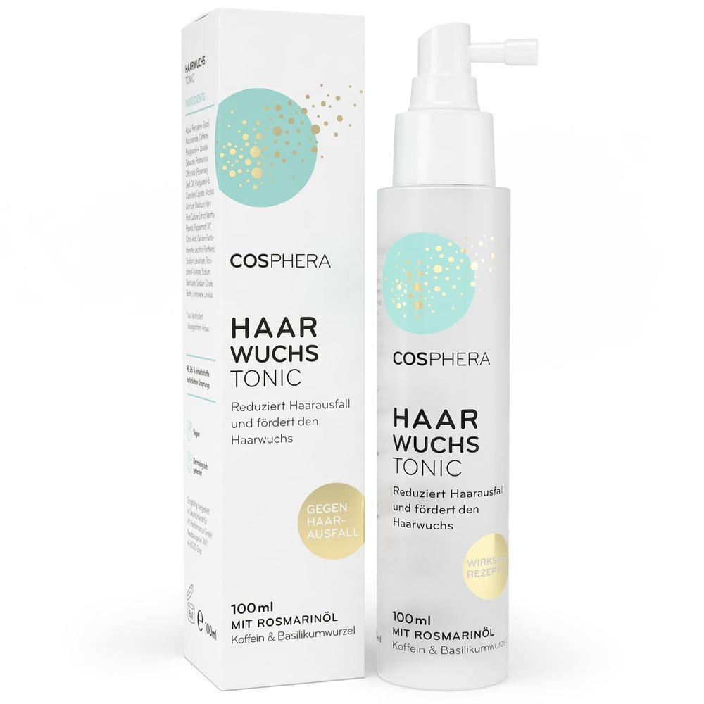 Spray tonique capillaire à l'huile de romarin 100 ml - Le spray à l'huile de romarin accélère naturellement la croissance des cheveux - Remède contre la croissance des cheveux pour femmes et hommes - Sérum contre la perte de cheveux - Huile capillaire au romarin par Cosphera Hair Care Naty Shop Titre par défaut