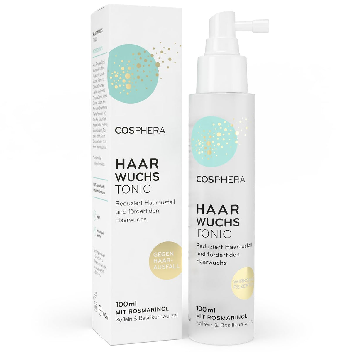 Spray tonique capillaire à l'huile de romarin 100 ml - Le spray à l'huile de romarin accélère naturellement la croissance des cheveux - Remède contre la croissance des cheveux pour femmes et hommes - Sérum contre la perte de cheveux - Huile capillaire au romarin par Cosphera Hair Care Naty Shop Titre par défaut