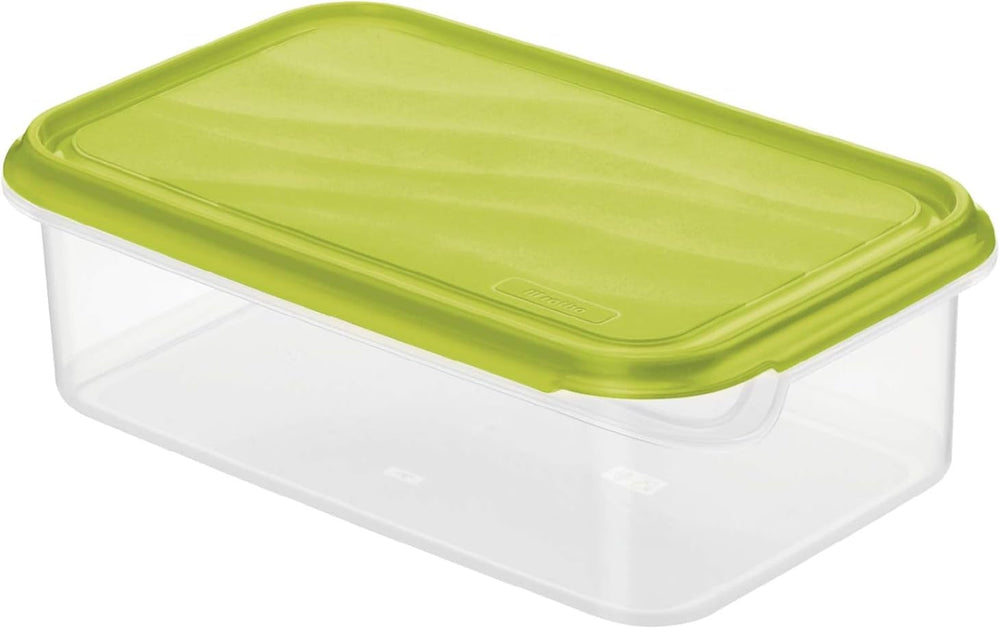 Boîte de conservation alimentaire Rotho Rondo 1,5 l avec couvercle, plastique (PP) sans BPA, transparent/vert, 1,5 l (24,0 x 16,0 x 7,5 cm) Naty Shop boîtes de conservation alimentaire 1,5 L
