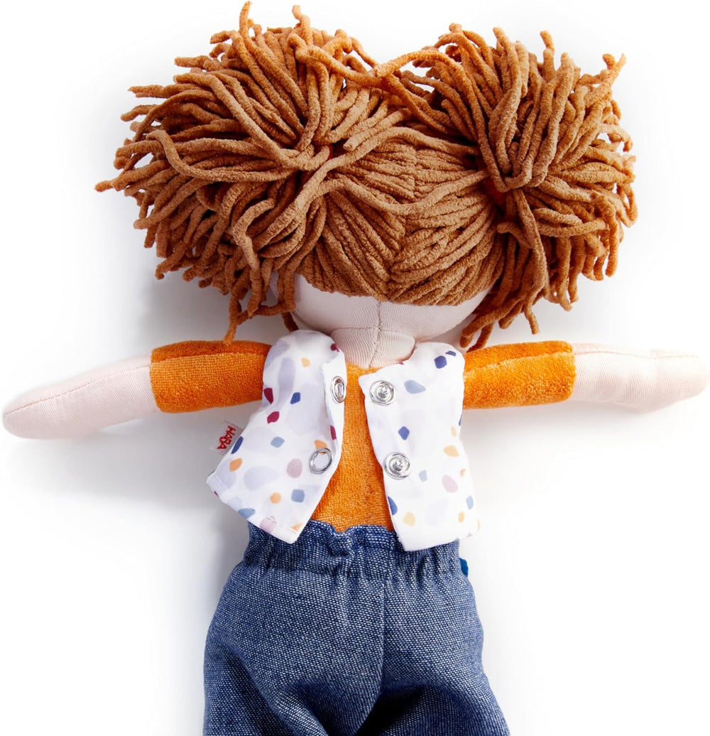 HABA Puppe Malou - 30 cm große Stoffpuppe zum Spielen und Kuscheln - Weiche und waschbare Materialien - Ideale Alternative zur Plüschpuppe - Geeignet für Kinder ab 1,5 Jahren - 2010818001