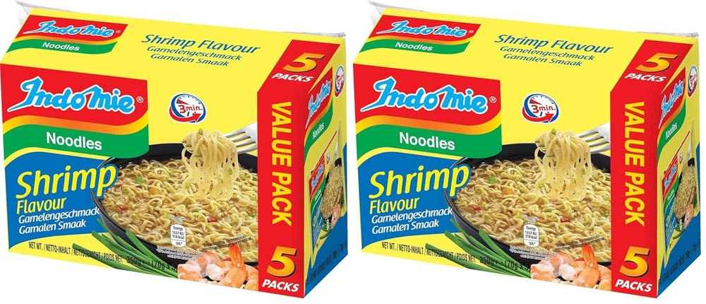 INDOMIE - Nouilles instantanées aux crevettes, paquet de 5 - (1 x 5 x 70 g)