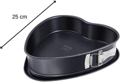 Dr. Oetker Moule à gâteau en forme de cœur avec fond antiadhésif Moule à gâteau à fond plat de 25 cm Plaque de cuisson en acier antiadhésif en forme de cœur avec revêtement antiadhésif Quantité : 1 pièce 1479 Noir