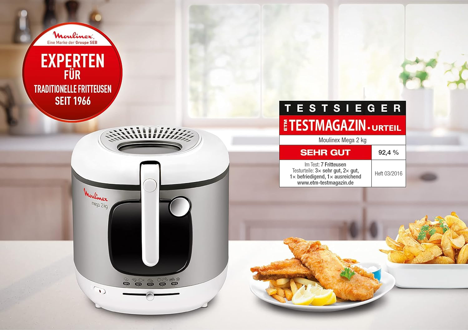 Friteuse AM4800 Mega 2Kg, friteuse à huile, filtre anti-odeur, 1800 W, électroménager Naty Shop